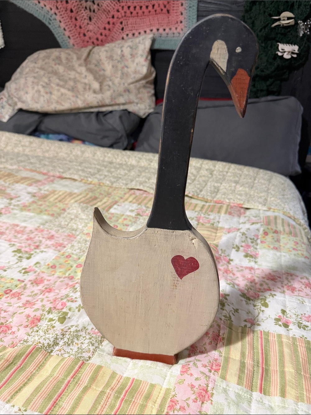 Vintage Handmade Wooden Goode Décor with Heart